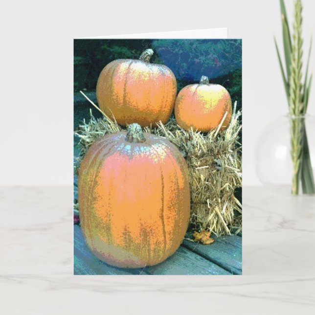 Erntedank Pumpkins Feiertagskarte (Vorderseite)