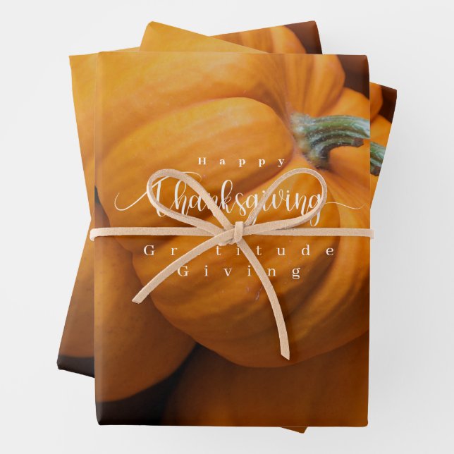 Erntedank Pumpkins Foto Geschenkpapier Set (Beispiel)