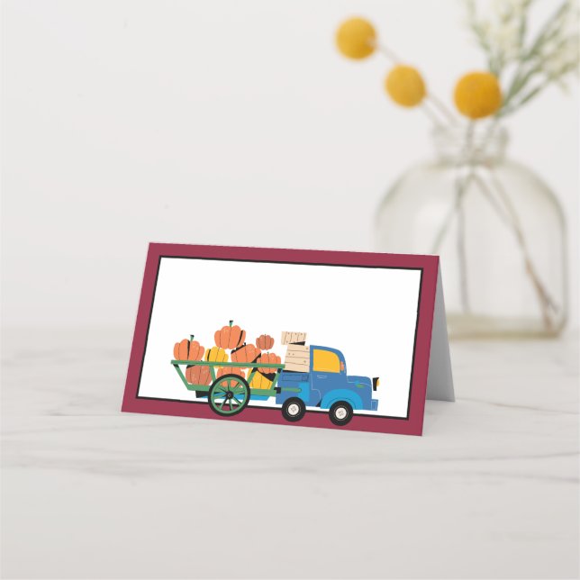 Erntedank Pumpkins | Geben Sie den Namen Ihres Gas Platzkarte (Vorderseite)