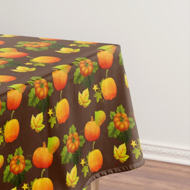 Erntedank Pumpkins & Herbstlaube auf Brown Tischdecke (Beispiel)