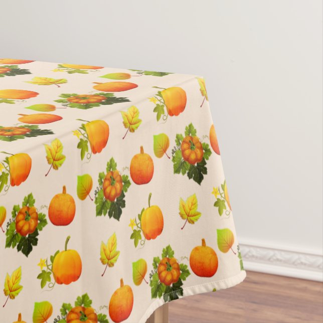Erntedank Pumpkins & Herbstlaube auf Light Beige Tischdecke (Beispiel)