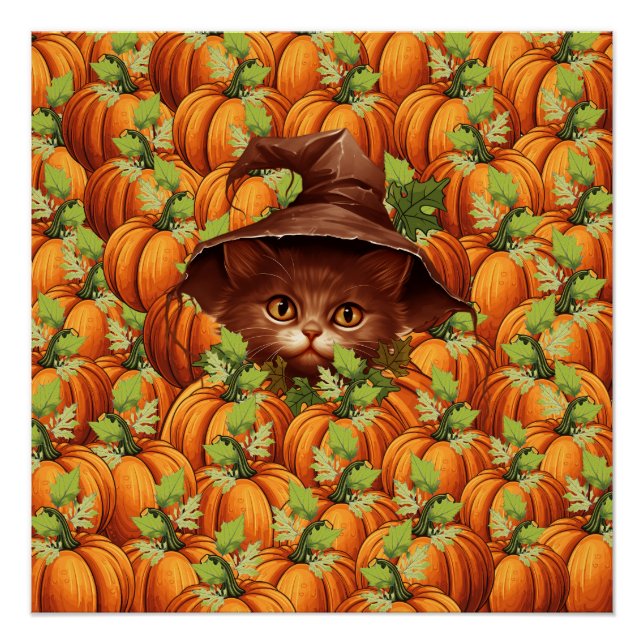 ERNTEDANK PUMPKINS NIEDLICH CAT POSTER (Vorderseite)