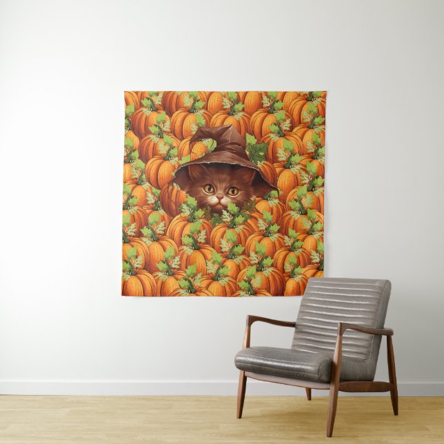 ERNTEDANK PUMPKINS NIEDLICH CAT WANDTEPPICH (Beispiel)