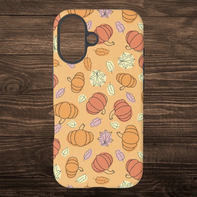 Erntedank Pumpkins und Blätter Muster iPhone 16 Hülle (Von Creator hochgeladen)