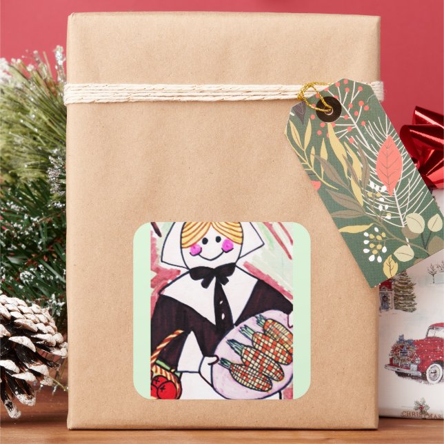 ERNTEDANK QUADRATISCHER AUFKLEBER (Feiertag)