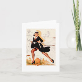 Erntedank Quaker Girl Button Up Girl Feiertagskarte