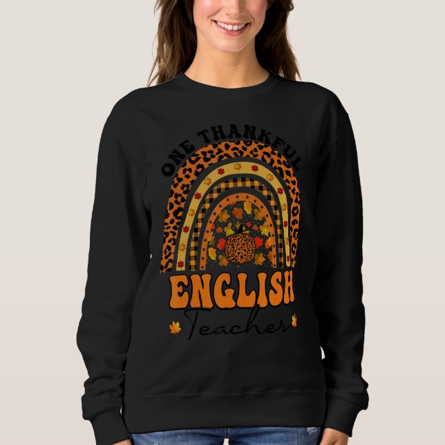 Erntedank Rainbow Leopard One Dankeschön Englisch Sweatshirt (Vorderseite)