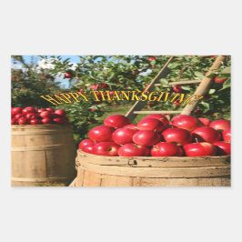 Erntedank Red Apple Harvest Rechteckiger Aufkleber