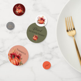 Erntedank Red Pumpkin Table Confetti Konfetti