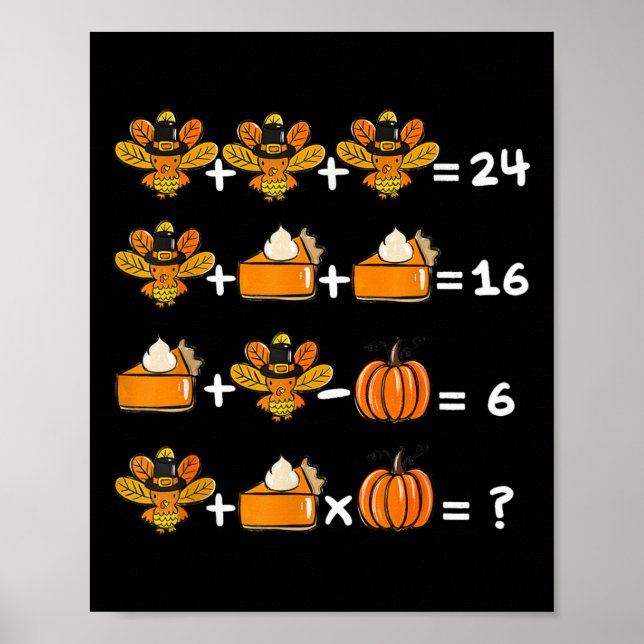 Erntedank Reihenfolge der Operationen Math Lehrer  Poster (Vorne)