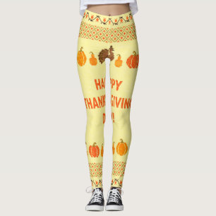 Erntedank: Retro bestickte Kartendesign. Leggings