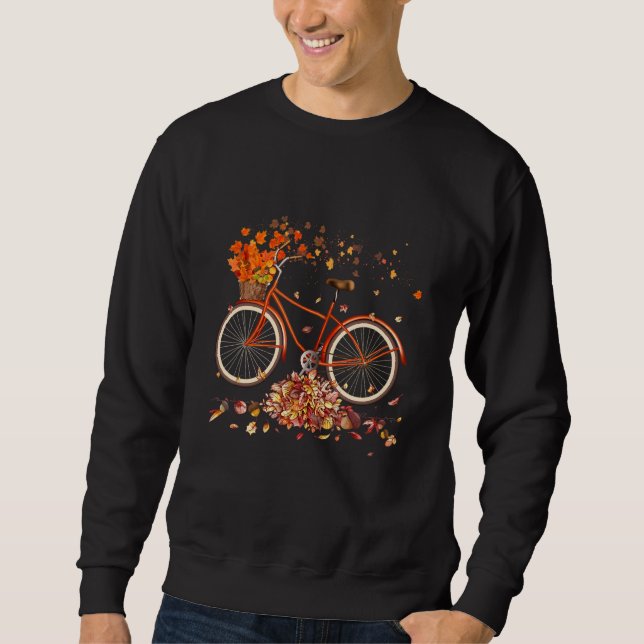 Erntedank Retro Fahrrad mit schönem Herbst L Sweatshirt (Vorderseite)