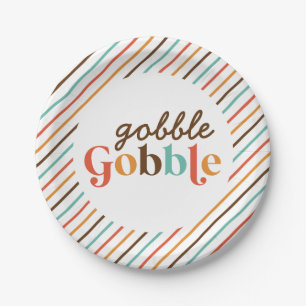 Erntedank Retro Gobble Gobble Gobble Paper Teller