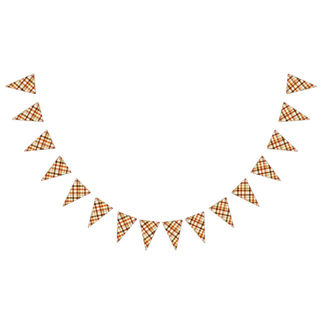 Erntedank Retro Kariert Wimpelkette (Alle)