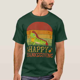 Erntedank Retro Style Iguana Lovers Thanksgivin T-Shirt