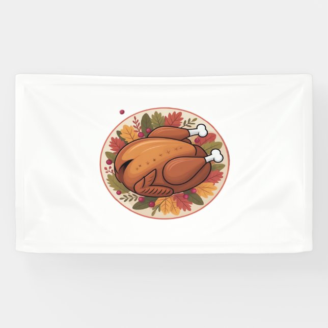 Erntedank Roast Türkei - Festliches Feiertagsfest Banner (Horizontal)