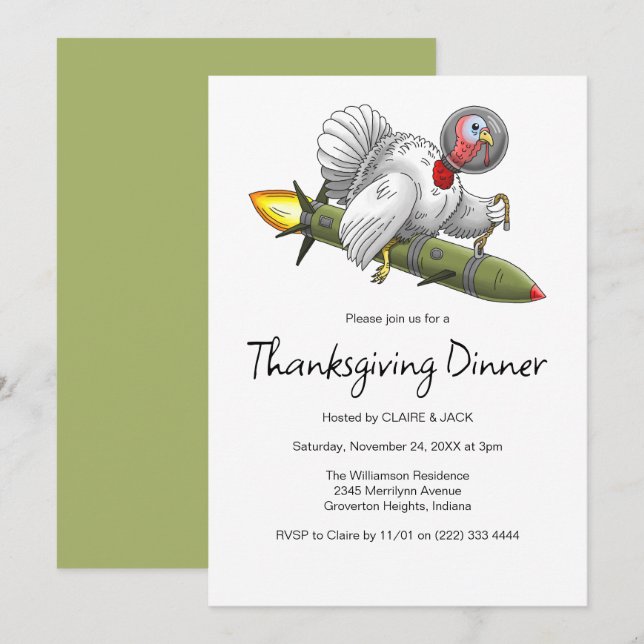 Erntedank Rocket Türkei Einladung (Vorne/Hinten)