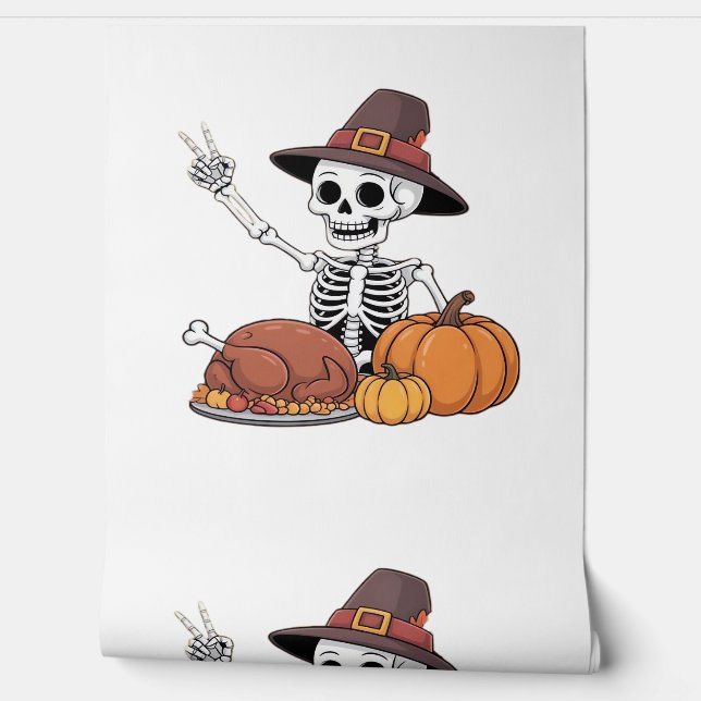 Erntedank Röntgen Skeleton Funny Rock Hand Fall L Tapete (Abrollen)