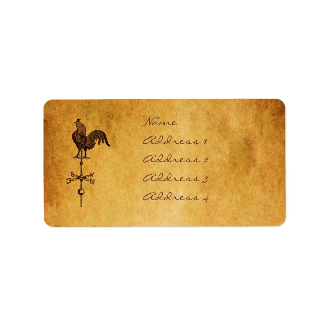 Erntedank Rooster Adressaufkleber (Vorne)