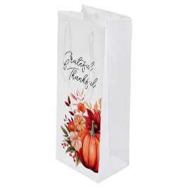 Erntedank Rotkürbis Geschenktasche rustikal Geschenktüte Für Weinflaschen