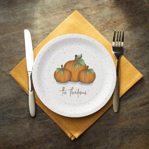 Erntedank Rustic Pumpkin Personalisiert Pappteller