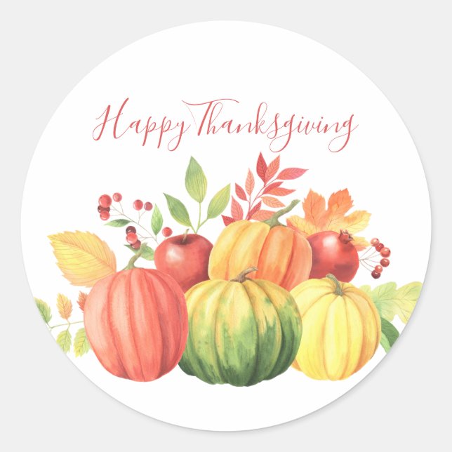 Erntedank Rustic Pumpkin Sticker (Vorderseite)