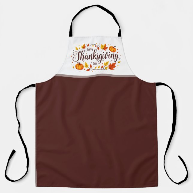 Erntedank Schürze mit Kürbisgewächsen und Blätter (Vorderseite)