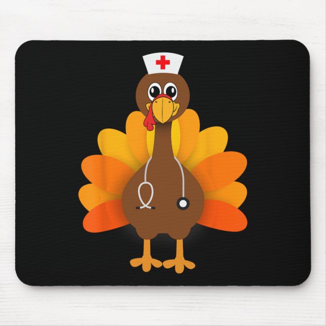 Erntedank Scrub Tops Frauen Türkei Krankenschweste Mousepad (Vorne)
