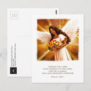 Erntedank Segnungen. Angel Painting Postkarte