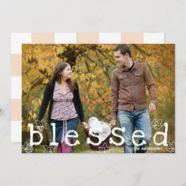 Erntedank Selige Ahornapfel-Blätter Orange Flannel Einladung