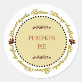Erntedank Sentiments Pumpkin Pie Labels Runder Aufkleber