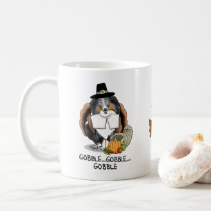 Erntedank Shetland Sheepdog (blauer Merle) Funny Kaffeetasse