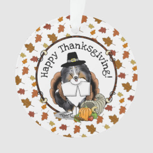 Erntedank Shetland Sheepdog (blauer Merle) Funny Ornament