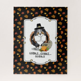 Erntedank Shetland Sheepdog (blauer Merle) Funny Puzzle