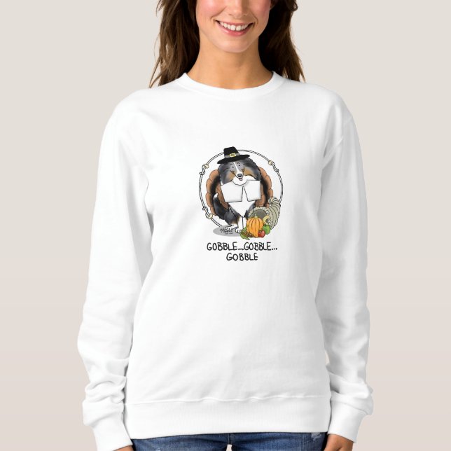 Erntedank Shetland Sheepdog (blauer Merle) Funny Sweatshirt (Vorderseite)