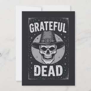 Erntedank Skeleton Pilgrim Feiertagskarte