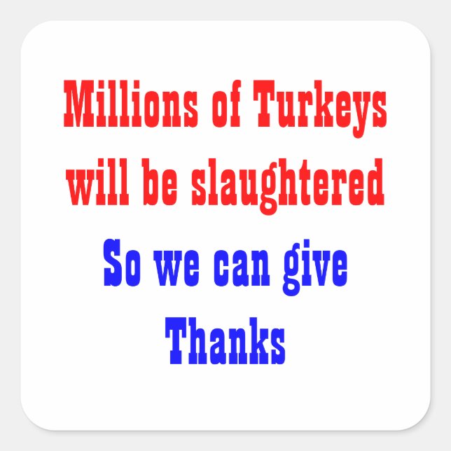 Erntedank Slaughter Quadratischer Aufkleber (Vorderseite)