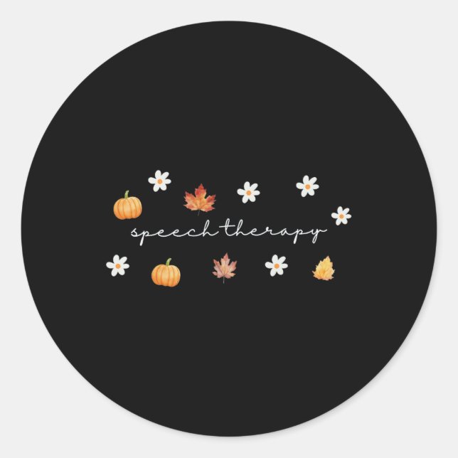 Erntedank Speech Therapy Fall Speech Speech Sprach Runder Aufkleber (Vorderseite)