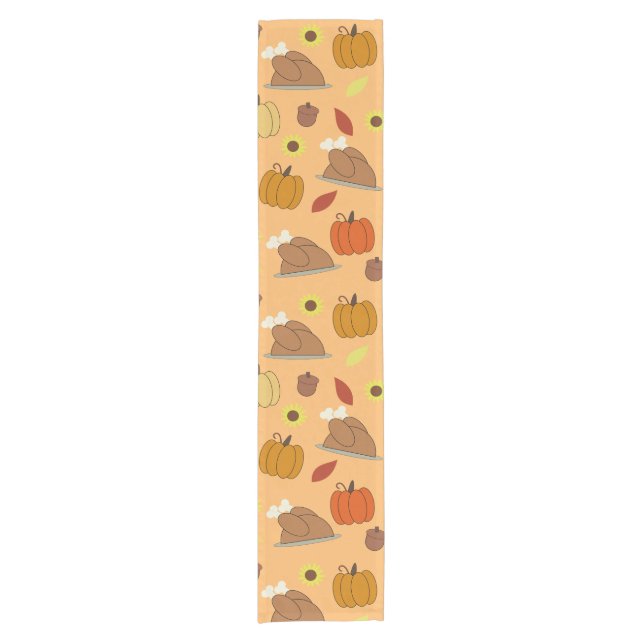 Erntedank Sticker Muster Kurzer Tischläufer (Vorderseite)