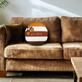 Erntedank Streifen und Korn Rundes Kissen