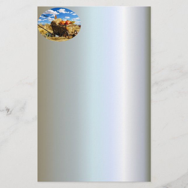 Erntedank Strohwagen im Feld Briefpapier (Vorderseite)