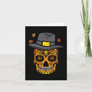 Erntedank Sugar Skull Pilgrim Fall mexikanische Mä Karte