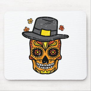 Erntedank Sugar Skull Pilgrim Fall mexikanische Mä Mousepad