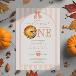 Erntedank Süsse Pie Orange Gingham 1. Geburtstag Einladung