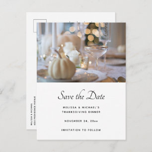 Erntedank Table Elegante Einstellung Save the Date Einladungspostkarte