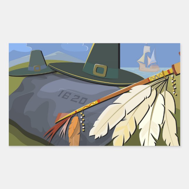 Erntedank Tag Postkarte Rechteckiger Aufkleber (Vorderseite)