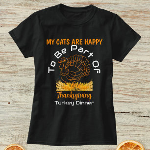 Erntedank Tag Türkei Abendessen Katzen Personalisi T-Shirt