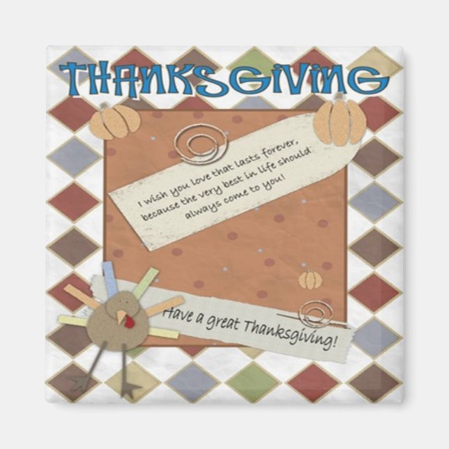 Erntedank-Tageswünsche Magnet (Vorne)