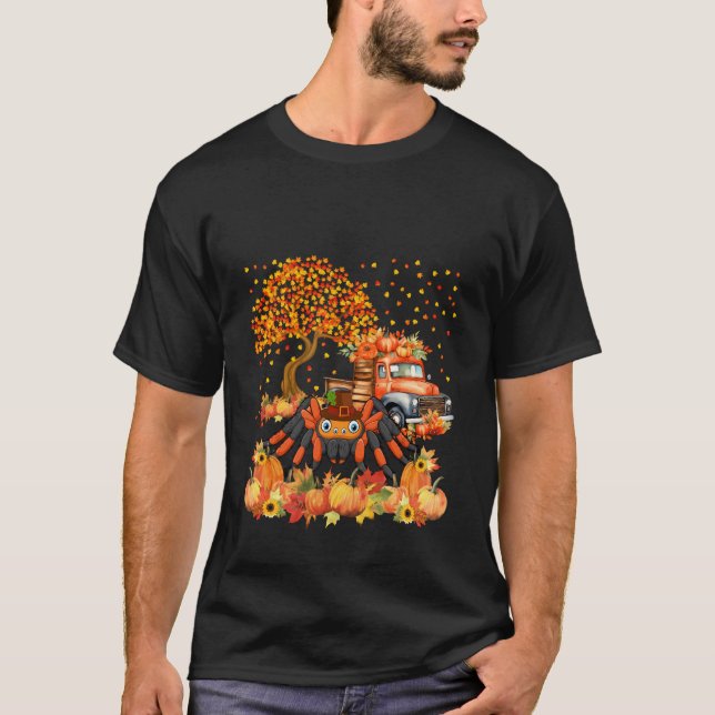 Erntedank Tarantula mit Fallpumpen Sunflove T-Shirt (Vorderseite)