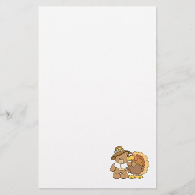 Erntedank Teddybär-Design Briefpapier (Vorderseite)